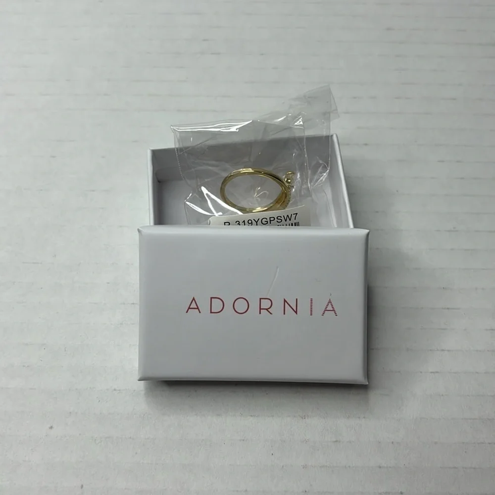 ADORNIA 14K Gold Plated Swarovski Crystal  Accented Winding Snake Ring Size 7
